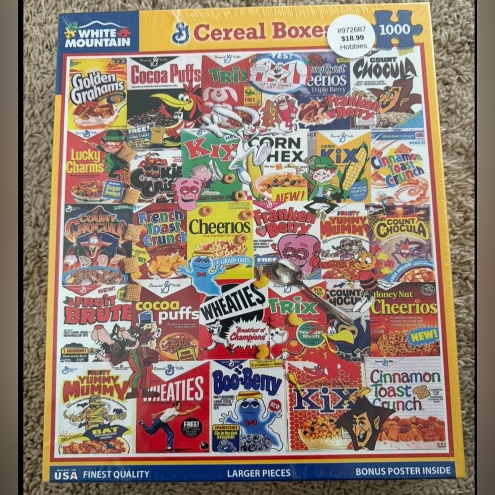 Cereal Boxes Collage Jigsaw Puzzle 1000 piece by White Mountain